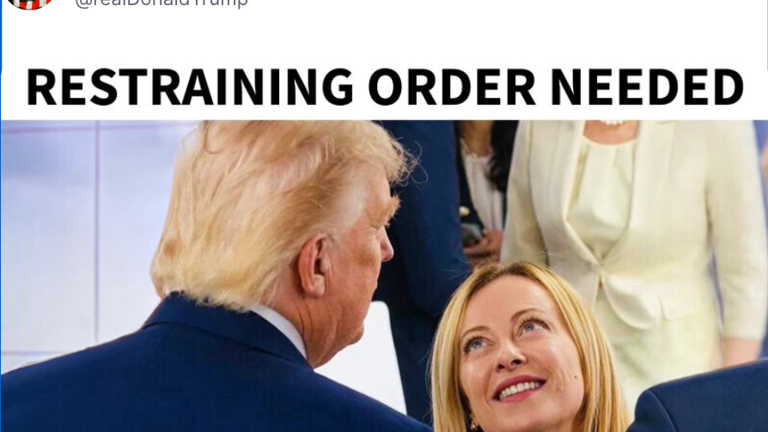 Trump Escalates Feud with Italy’s Meloni, Posts ‘Restraining Order’ Photo