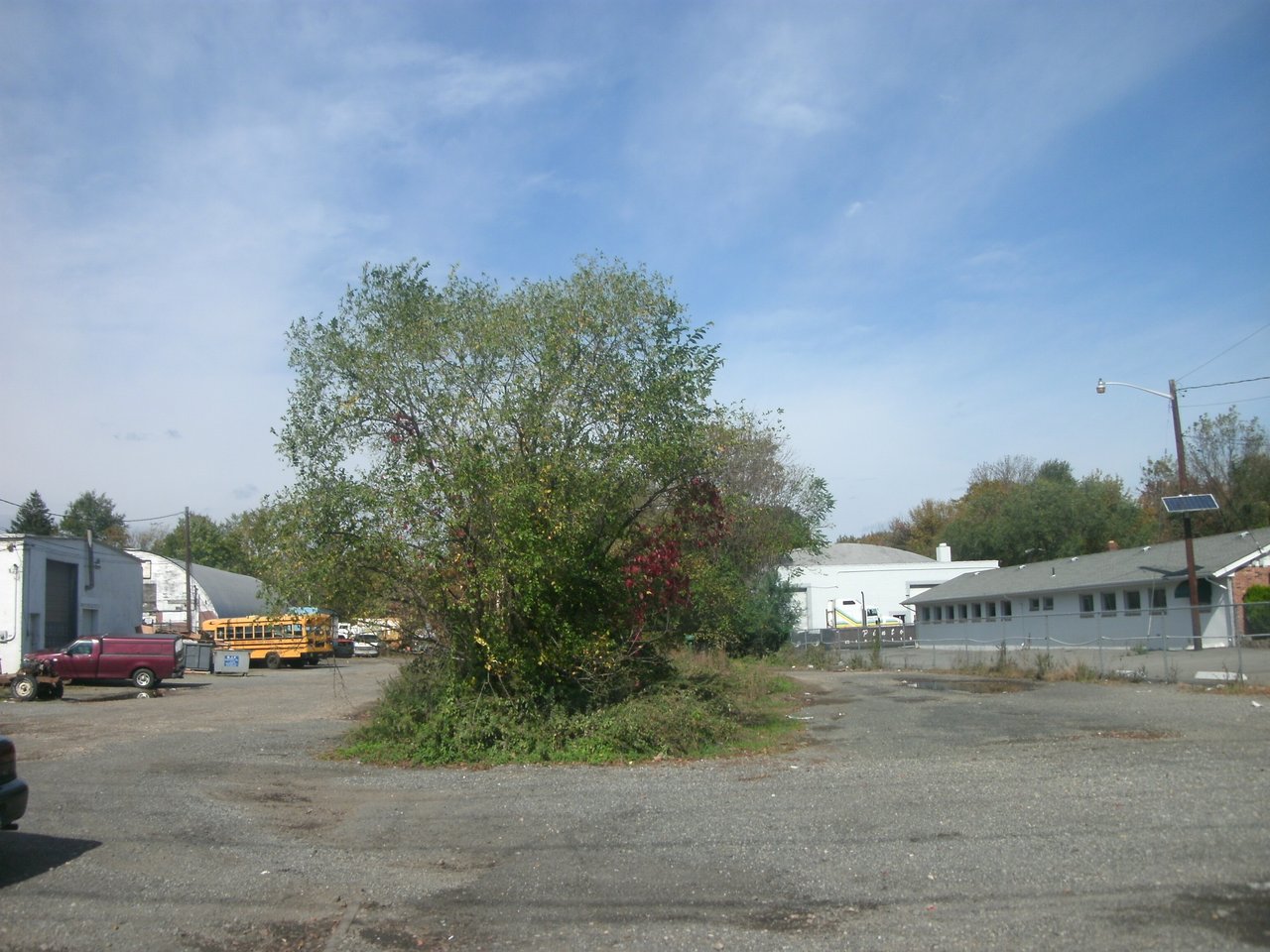 The site of the former Erie Railroad station in Wayne, New Jersey in 2011, 45 years after the end of service.